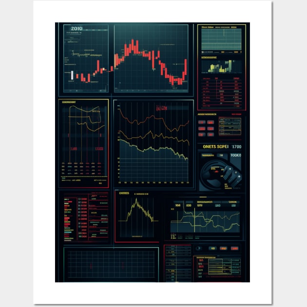 Day trading candle stick dashboard patterns Wall Art by MilkyBerry